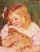 Mary Cassatt Sara Holding a Cat china oil painting artist